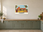 Jedburgh Abbey Poster at A1, in a white frame, in a kitchen