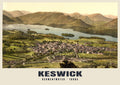 Derwentwater, Keswick, 1890s hand-coloured photochrom heritage print