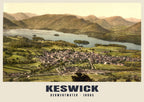 Derwentwater, Keswick, 1890s hand-coloured photochrom heritage print