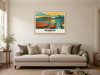 Derwentwater, Keswick Poster at A1, in a natural wood frame, in a sitting room