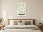 Kidmore End Street Map Poster at A1, as a poster, above a bed