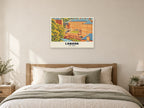 New Lanark Poster at A1, as a poster, above a bed