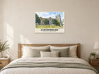 St Mary and St Nicholas Church, Leatherhead Poster at A1, as a poster, above a bed