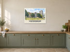 St Mary and St Nicholas Church, Leatherhead Poster at A1, in a white frame, in a kitchen