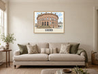 The Corn Exchange, Leeds Poster at A1, in a natural wood frame, in a sitting room