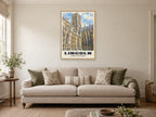 Lincoln Cathedral Poster at A1, in a natural wood frame, in a sitting room