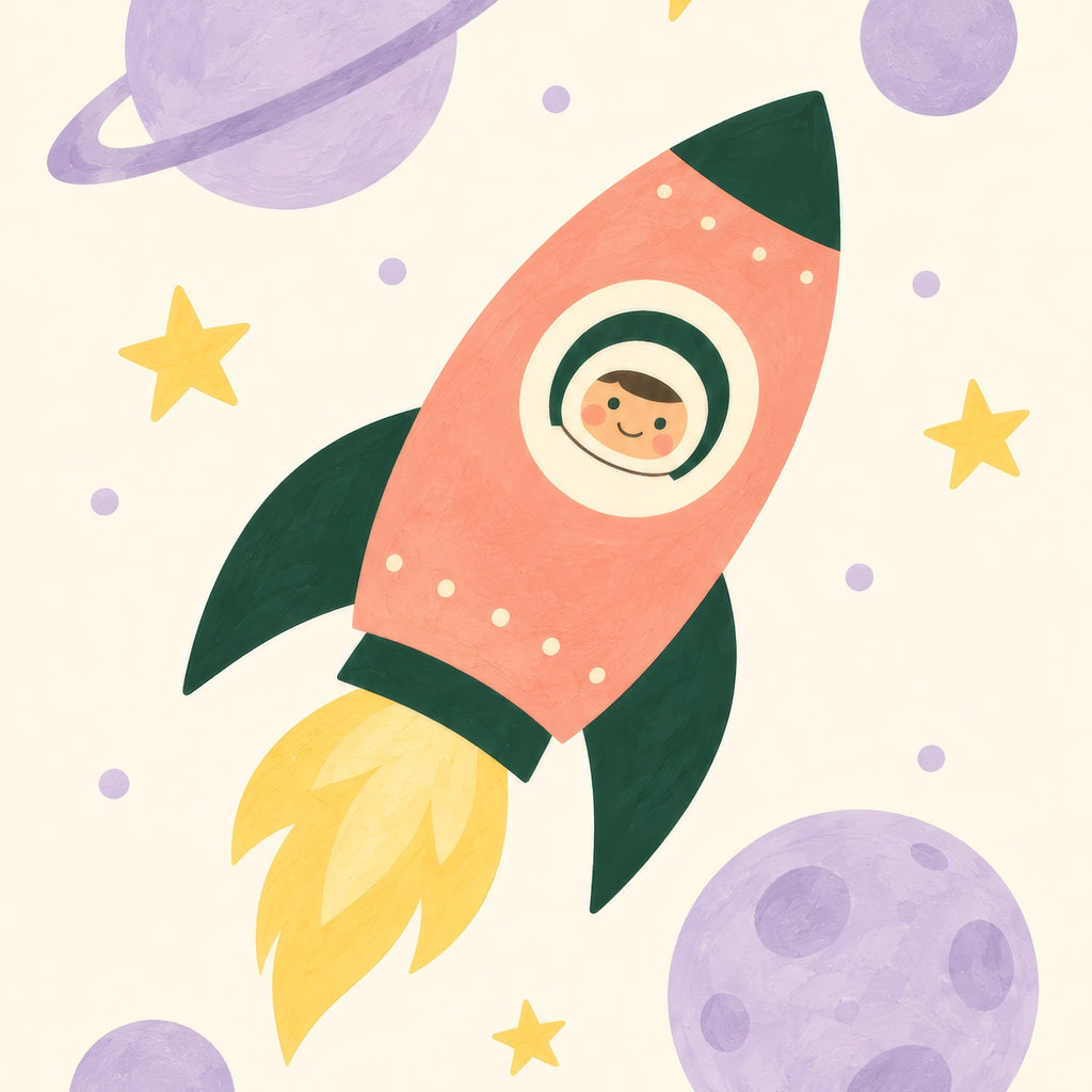 Little Rocket Children’s Print — square composition