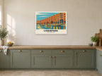 The Royal Albert Dock, Liverpool Poster at A1, in a white frame, in a kitchen