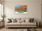The Royal Albert Dock, Liverpool Poster at A1, in a natural wood frame, in a sitting room
