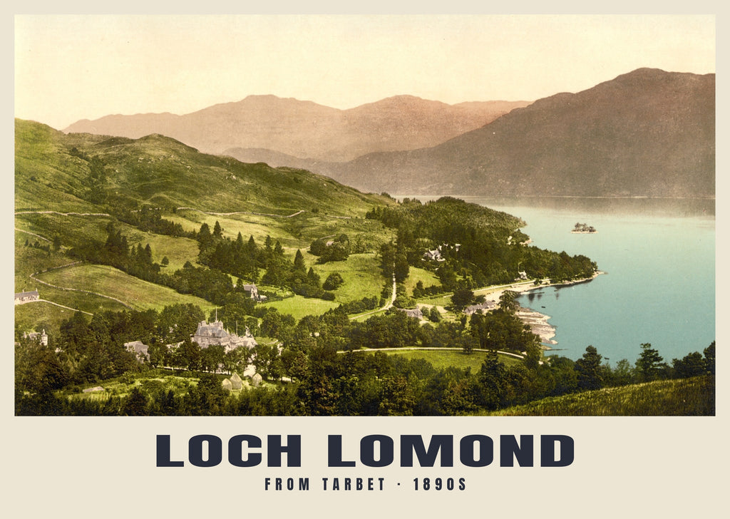 From Tarbet, Loch Lomond, 1890s hand-coloured photochrom heritage print