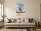 The Albert Memorial, London Poster at A1, in a natural wood frame, in a sitting room