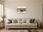 London Bridge Poster at A2, in a natural wood frame, in a sitting room