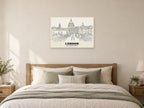 Millennium Bridge, London Poster at A1, as a poster, above a bed