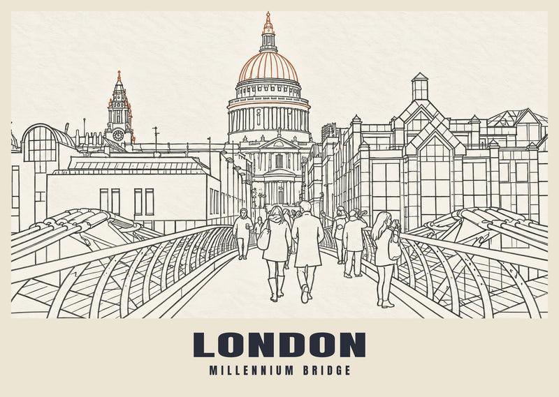 Millennium Bridge, London Poster