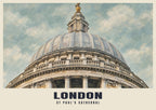 St Paul's Cathedral, London poster in the British Heritage style