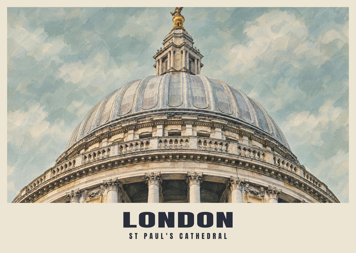 St Paul's Cathedral, London poster in the British Heritage style