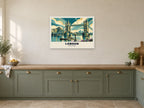 Tower Bridge, London Poster at A1, in a white frame, in a kitchen