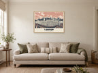The Tower of London Poster at A1, in a natural wood frame, in a sitting room