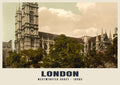 Westminster Abbey, London, 1890s hand-coloured photochrom heritage print