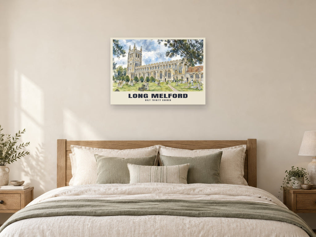 Holy Trinity Church, Long Melford Poster at A1, as a poster, above a bed