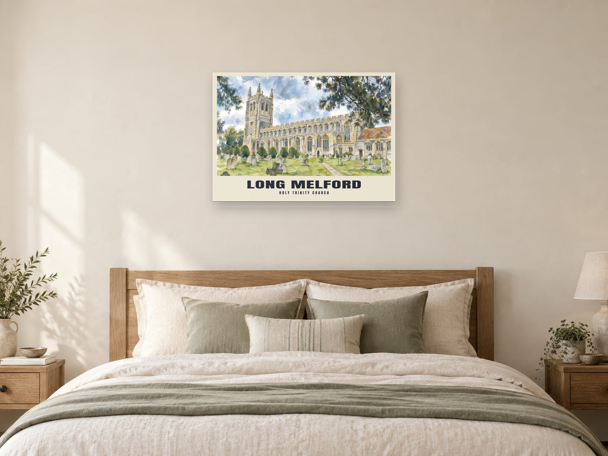 Holy Trinity Church, Long Melford Poster at A1, as a poster, above a bed