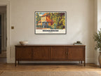 Boulter's Lock, Maidenhead Poster at A1, in a black frame, above a sideboard