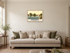 The Thames at Maidenhead, 1890s Heritage Print at A2, in a natural wood frame, in a sitting room