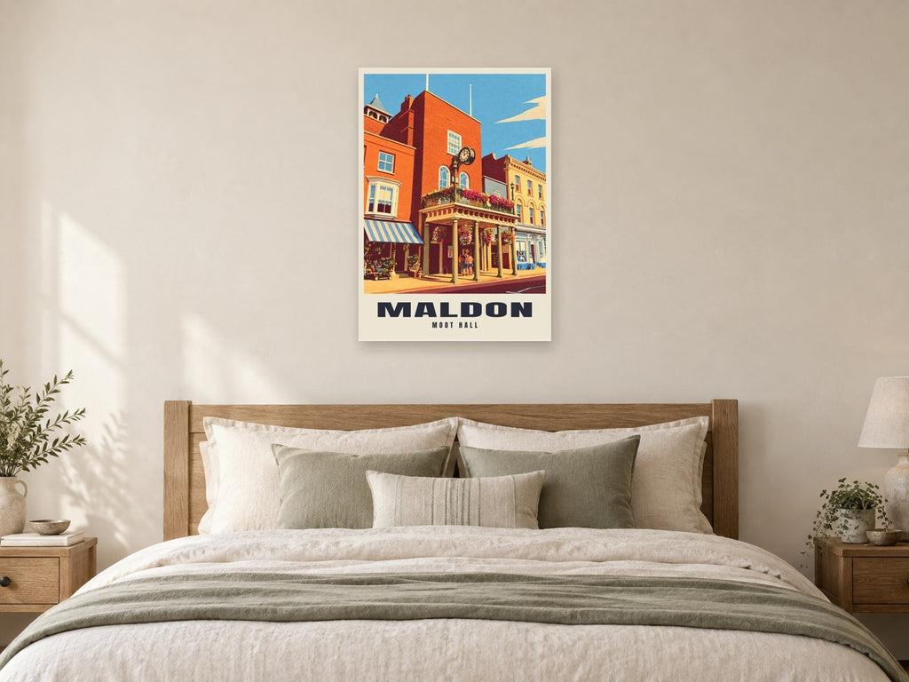 Moot Hall, Maldon Poster at A1, as a poster, above a bed