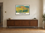 Mam Tor, Castleton Poster at A1, in a black frame, above a sideboard