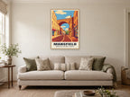 Mansfield Railway Viaduct Poster at A1, in a natural wood frame, in a sitting room