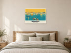 Margate Harbour Poster at A1, as a poster, above a bed