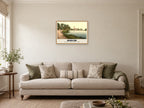 The Thames at Marlow, 1890s Heritage Print at A2, in a natural wood frame, in a sitting room