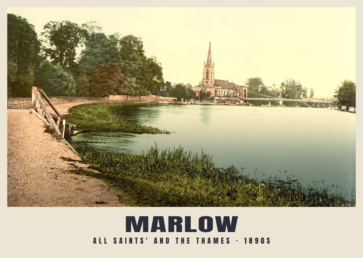 Marlow poster, All Saints' and the Thames · 1890s