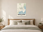 Millom Street Map Poster at A1, as a poster, above a bed