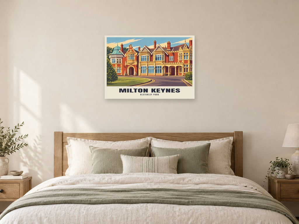 Bletchley Park, Milton Keynes Poster at A1, as a poster, above a bed