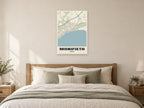 Monifieth Street Map Poster at A1, as a poster, above a bed