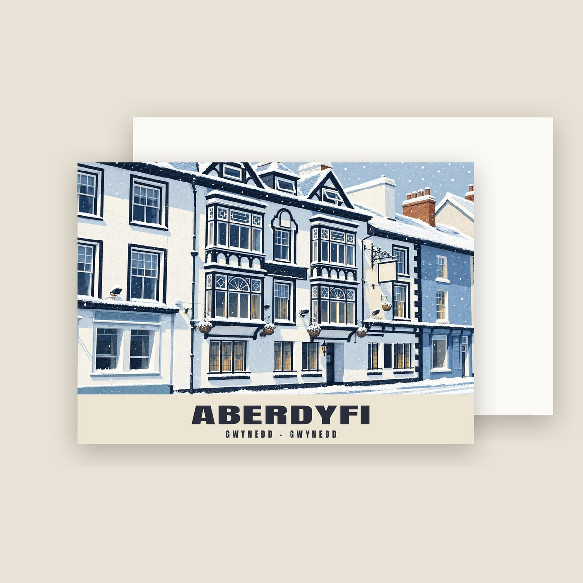 Aberdyfi Christmas card with its envelope