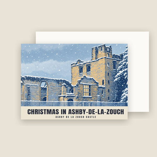 Ashby de la Zouch Castle, Ashby-de-la-Zouch Christmas card with its envelope