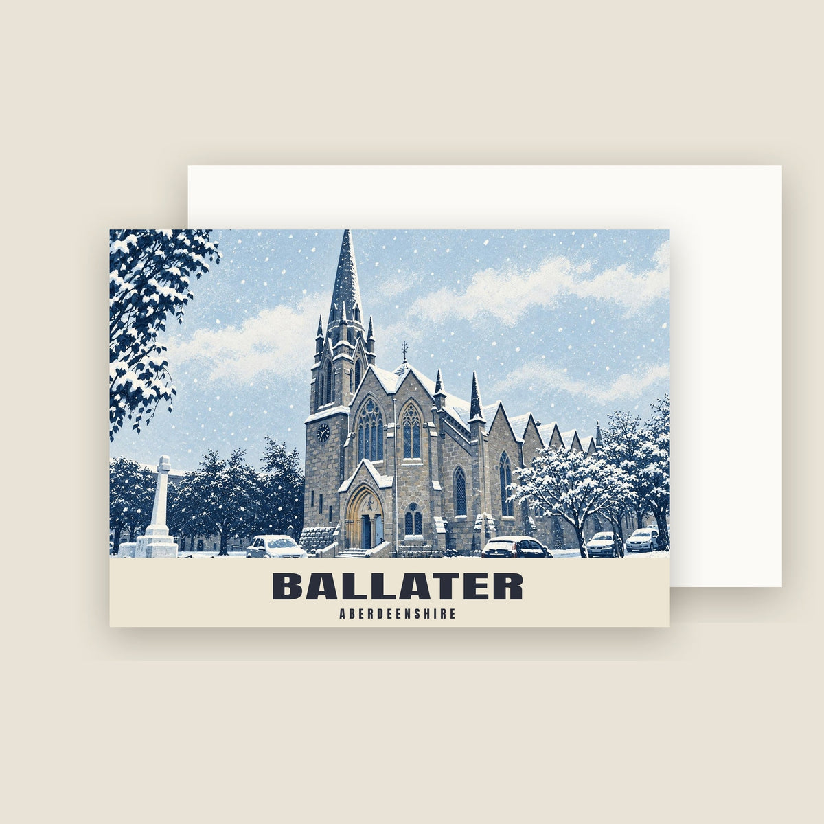 Ballater Christmas card with its envelope