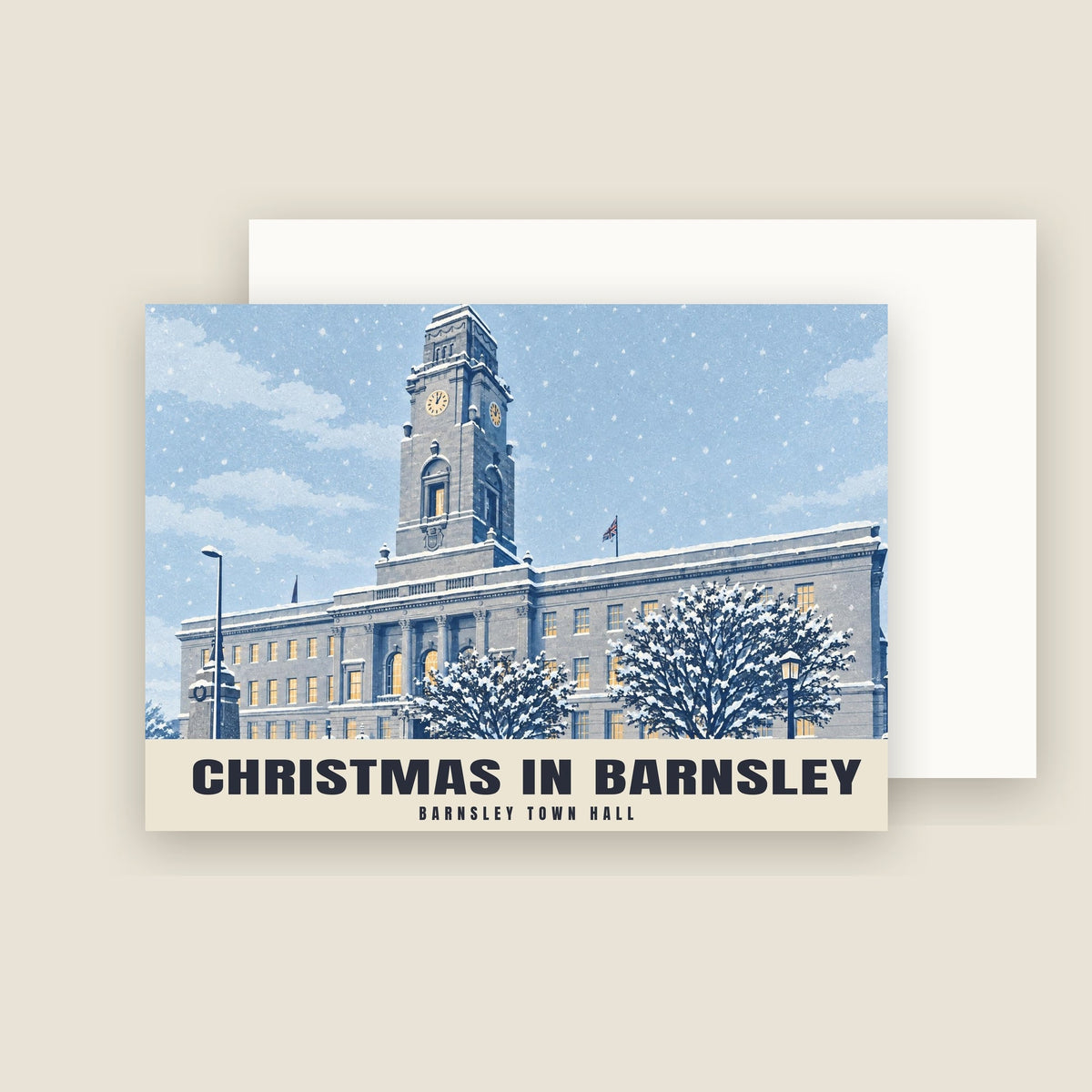 Barnsley Town Hall Christmas card with its envelope