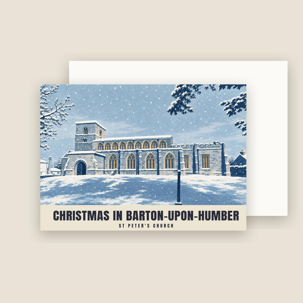 St Peter's Church, Barton-upon-Humber Christmas card with its envelope