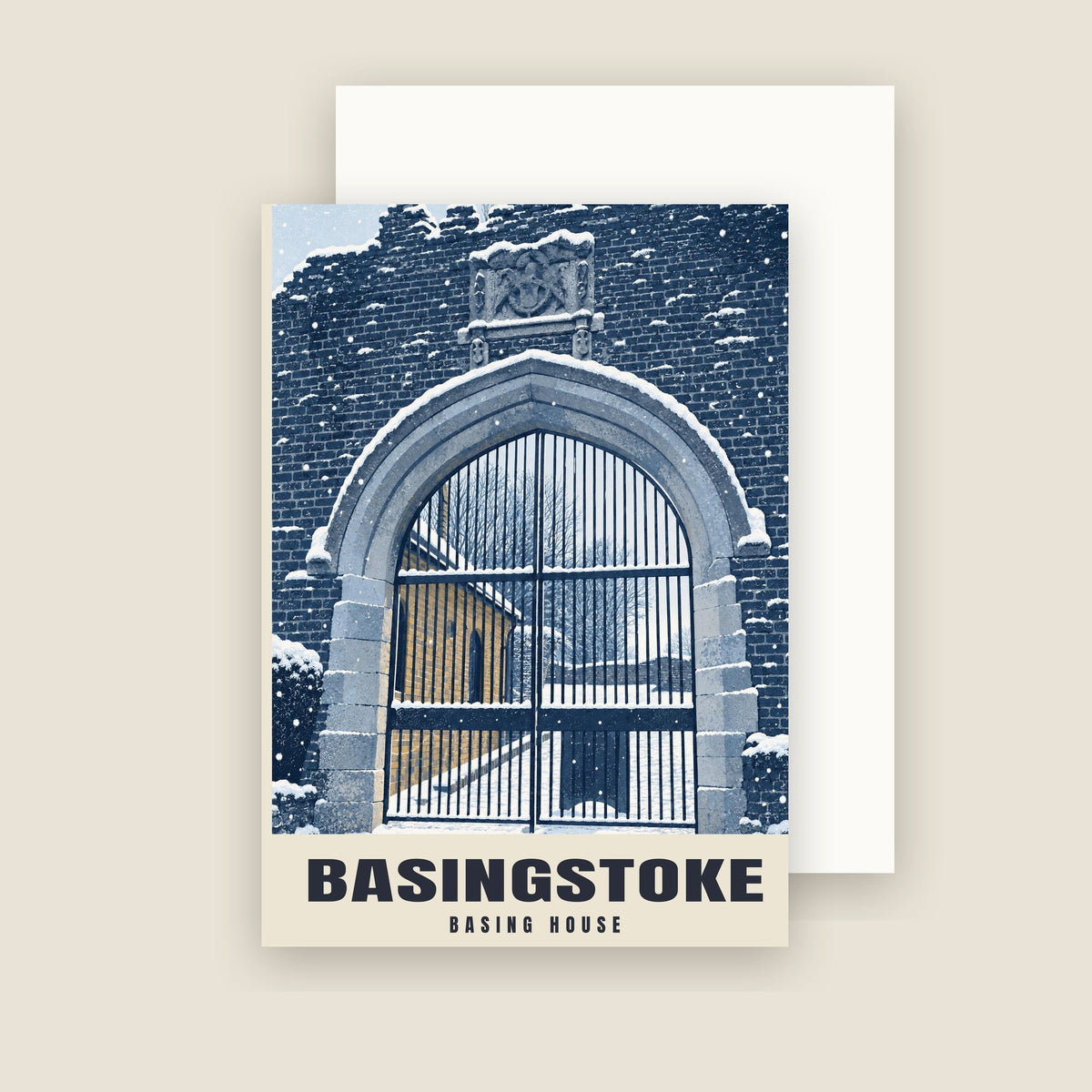 Basing House, Basingstoke Christmas card with its envelope