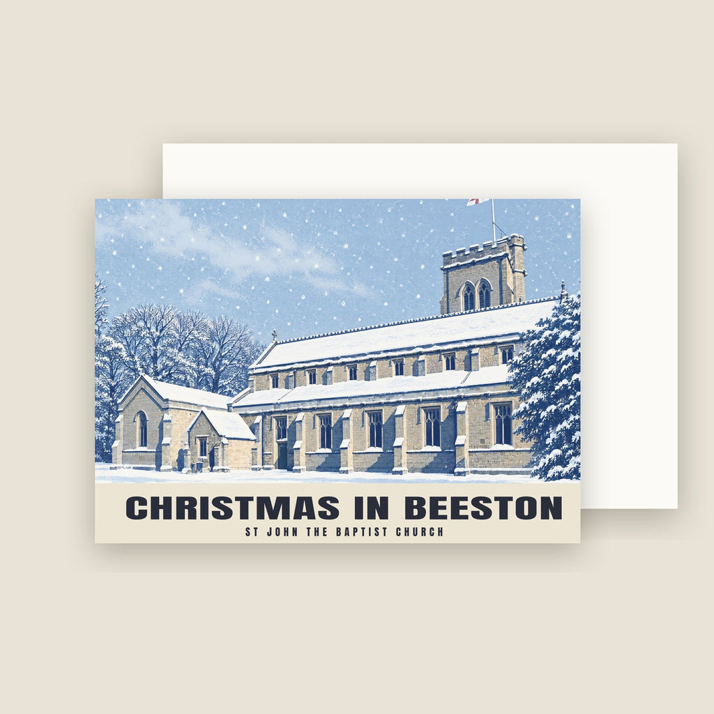 St John the Baptist Church, Beeston Christmas card with its envelope