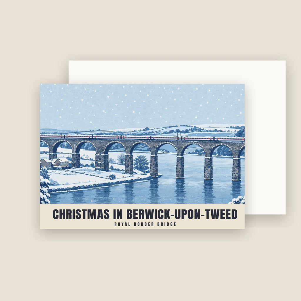Royal Border Bridge, Berwick-upon-Tweed Christmas card with its envelope