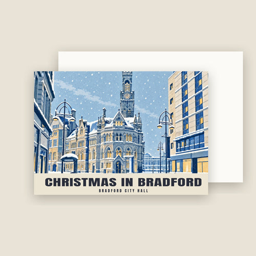 Bradford City Hall, Bradford Christmas card with its envelope