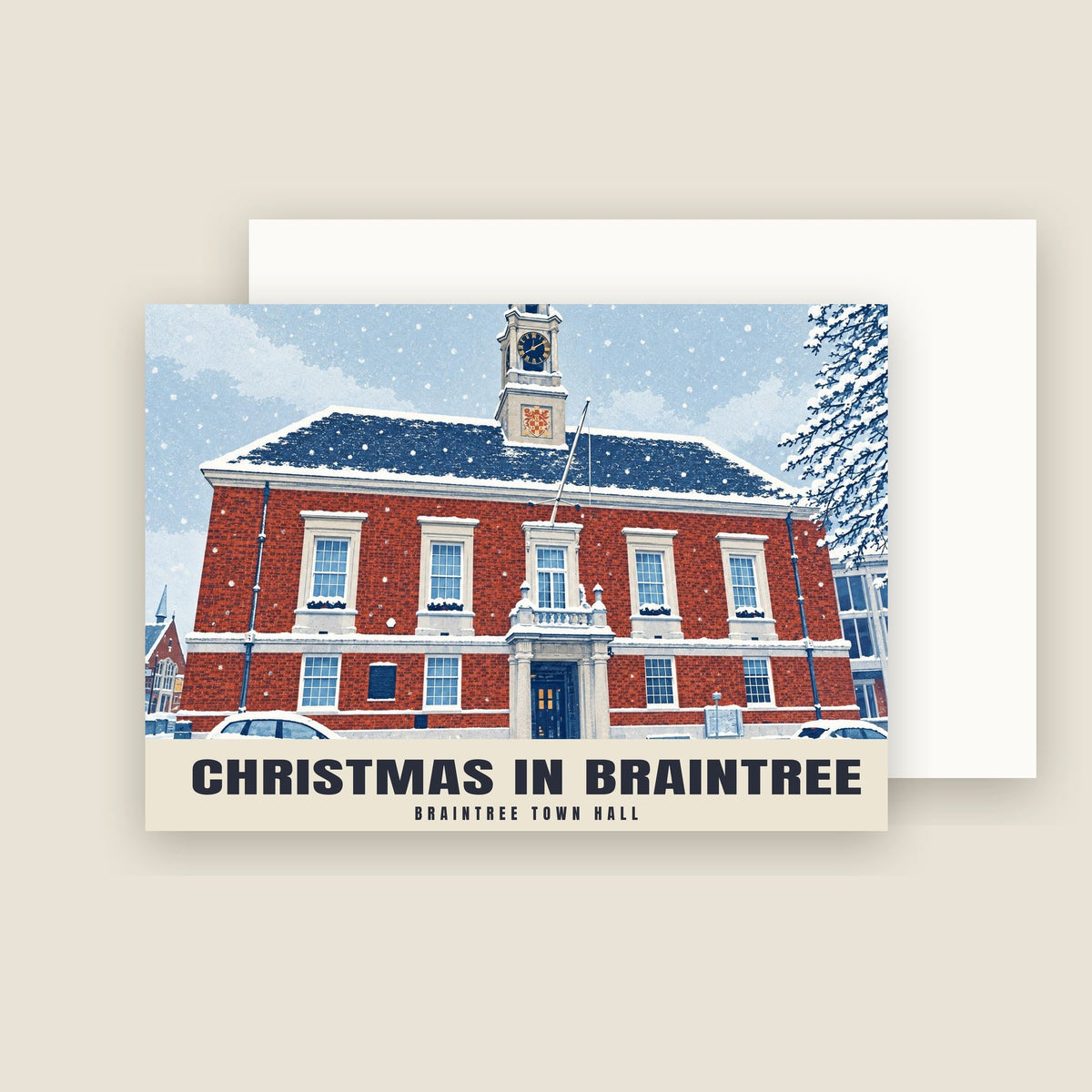 Braintree Town Hall Christmas card with its envelope