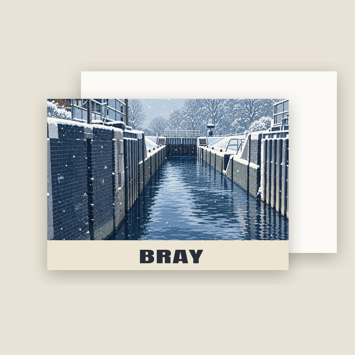 Bray Lock Christmas card with its envelope