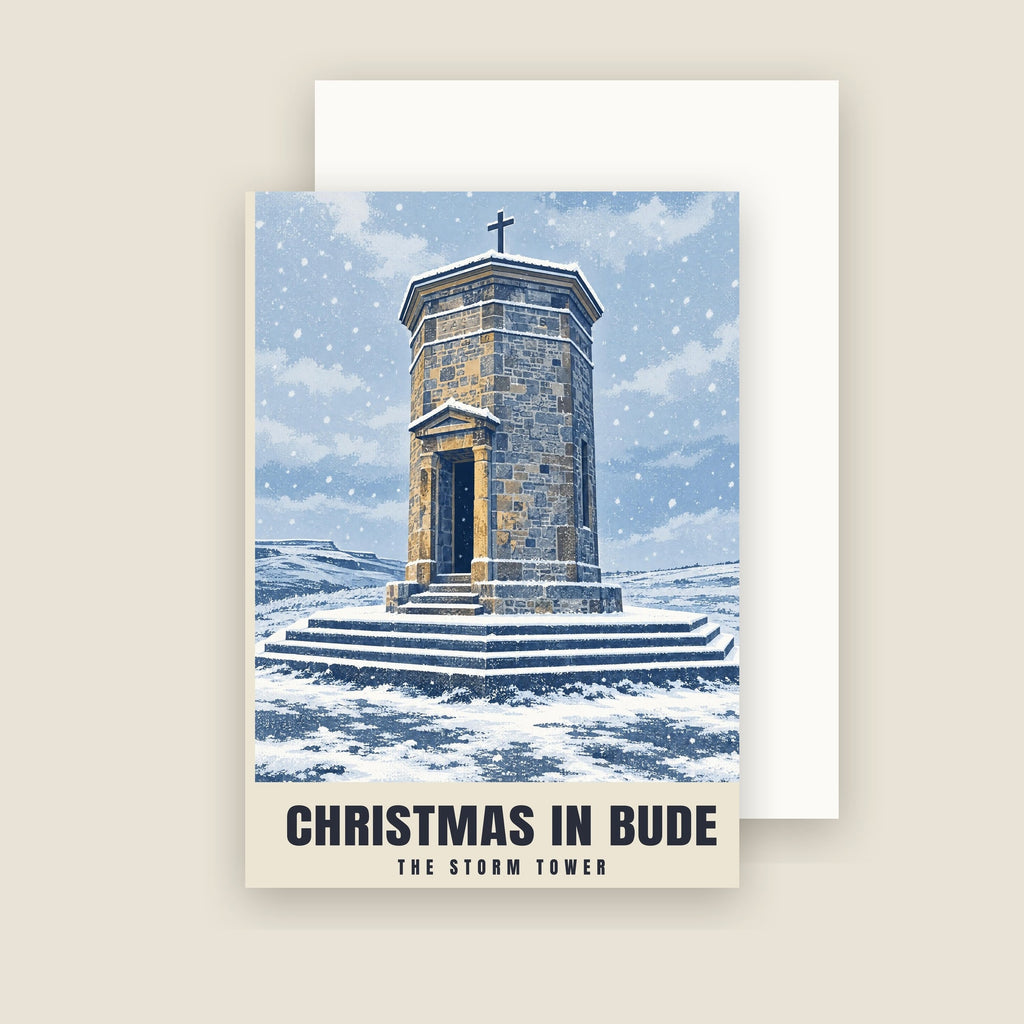 The Storm Tower, Bude Christmas card with its envelope