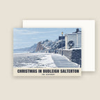 The Seafront, Budleigh Salterton Christmas card with its envelope