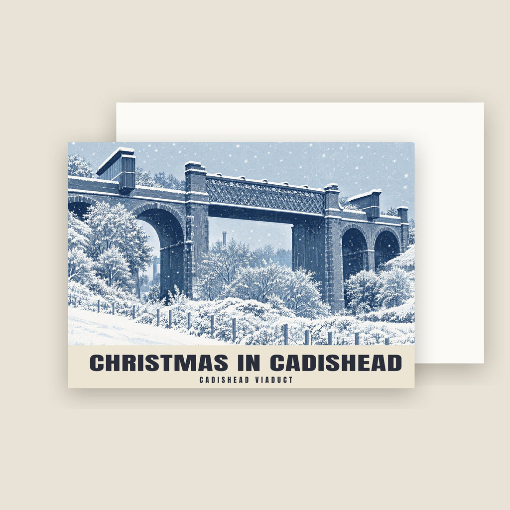 Cadishead Viaduct Christmas card with its envelope